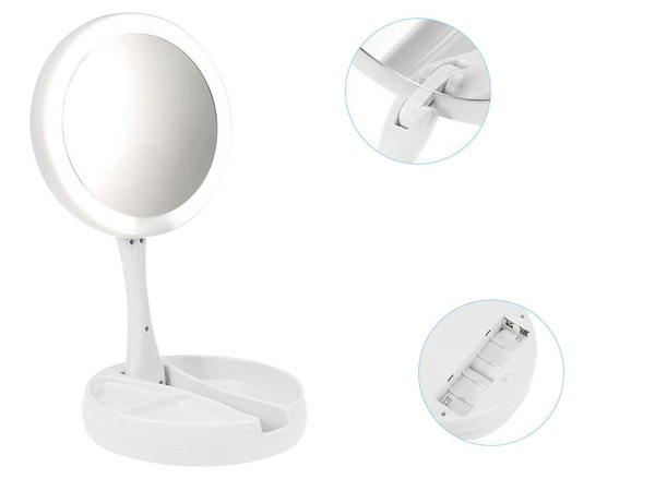 Lusterko podświetlane led obrotowe powiększające