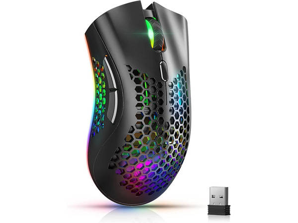 Myszka bezprzewodowa 2,4 ghz mysz do laptopa sensor optyczny podświetlenie