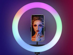 Lampa pierścieniowa led rgb ring + uchwyt na telefon + regulowany statyw