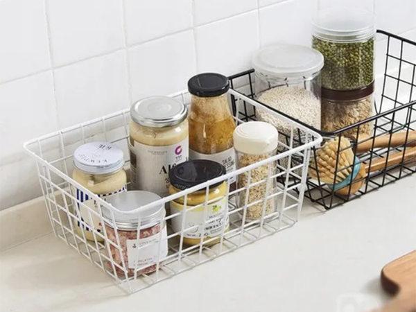 Kosz koszyk organizer metalowy druciany loft do kuchni na owoce biały duży