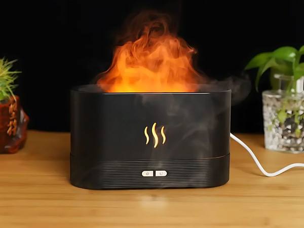 Nawilżacz powietrza usb dyfuzor z led rgb kominek mgiełka zapachowa ogień