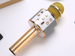 Mikrofon bezprzewodowy bluetooth głośnik karaoke okrągły z etui różne tryby