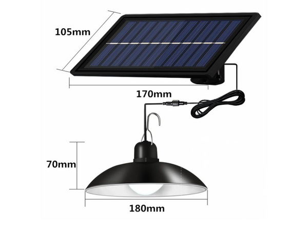 Lampa solarna led wisząca ogrodowa zewnętrzna z pilotem czujnik zmierzchu