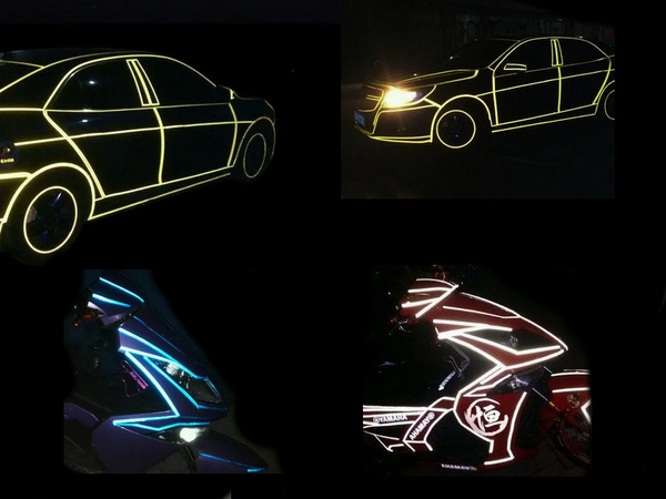 Taśma odblaskowa odblask na rower motor samochód naklejka samoprzylepna 8m