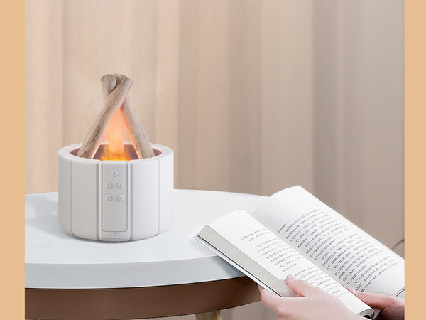 Nawilżacz powietrza usb dyfuzor z led rgb kominek mgiełka zapachowa ogień