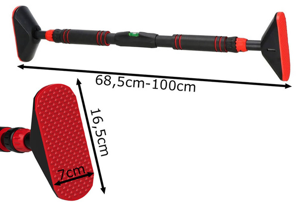 Drążek rozporowy do podciągania ćwiczeń regulowany stalowy
