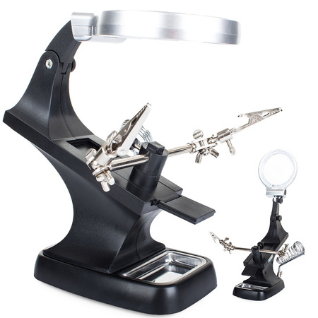 lupa trzecia ręka 10 led uchwyt lutowania 3x 4.5x