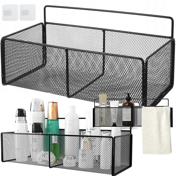 Koszyk wiszący kosz organizer metalowy zawieszany półka kuchenna czarna