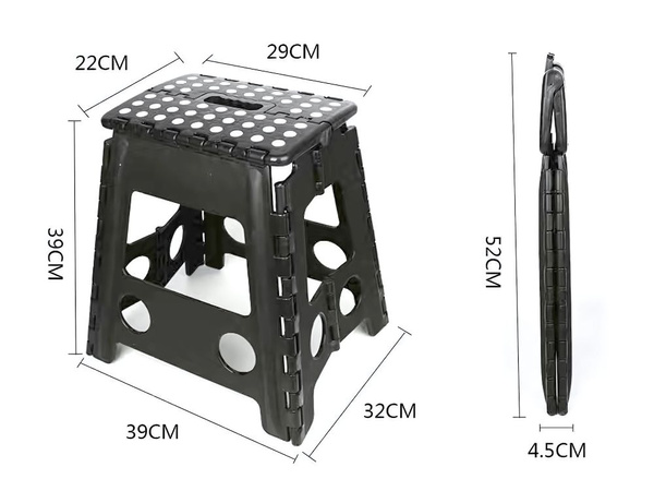 TABORET SKŁADANY DUŻY STOŁEK KRZESŁO SKŁADANE WYTRZYMAŁE ROZKŁADANY 39cm