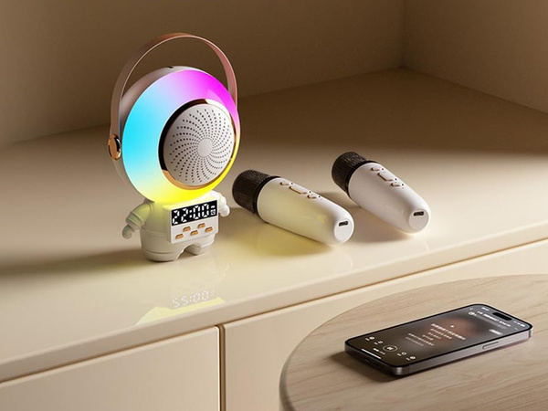 Bezprzewodowy przenośny zestaw do karaoke głośnik bluetooth + 2x mikrofon