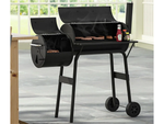 Grill ogrodowy duży węglowy beczka bbq wędzarnia z pokrywą ruszt półka koła