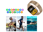 Smartwatch zegarek damski męski gumowy pasek sport bluetooth rozmowy złoty