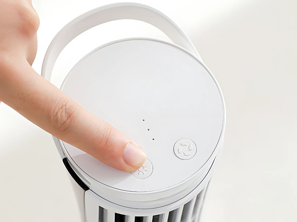 Wentylator kolumnowy mini biurkowy z lampką led 2 biegi usb cicha praca