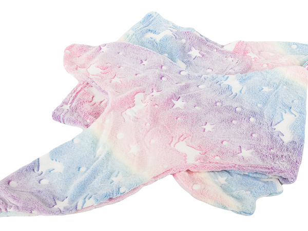 Ogon syreny koc kocyk śpiworek ciepły świecący dla dziewczynki miękki konik