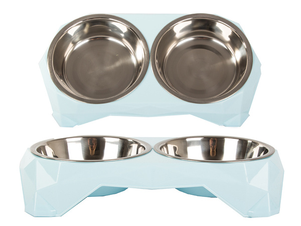 Miska podwójna dla psa kota metalowa 350ml x 2
