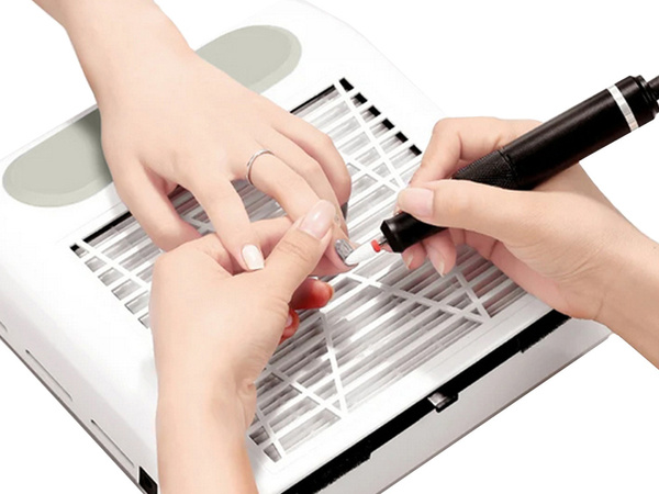 Pochłaniacz pyłu do paznokci bezworkowy kasetowy manicure 80w z filtrem