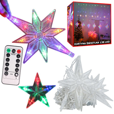 KURTYNA ŚWIETLNA 138 LED KOLOR (30)