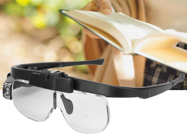 Okulary powiększające podświetlenie led lupa 4,5x