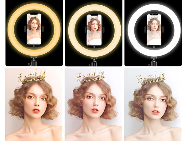 Lampa pierścieniowa led rgb ring + uchwyt na telefon + regulowany statyw
