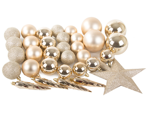 Bombki choinkowe na choinkę święta złote brokat gwiazda brokat 8 / 6 / 5