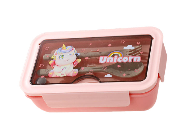 Lunchbox śniadaniówka pojemnik na śniadanie do szkoły przegródki sztućce