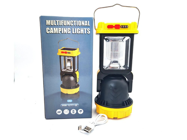 Lampa solarna kempingowa led z uchwytem do wieszania na biwak 5 trybów