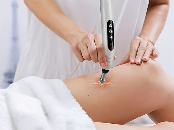 Długopis masażer do akupunktury elektrostymulator 5 końcówek lcd zestaw