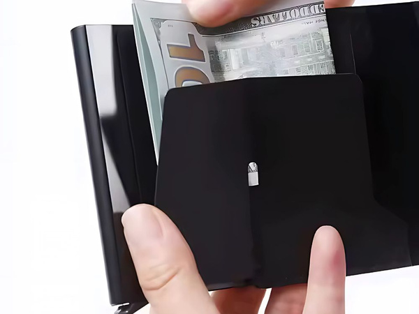 Portfel męski etui rfid antykradzieżowy czarny na karty banknoty ekoskóra