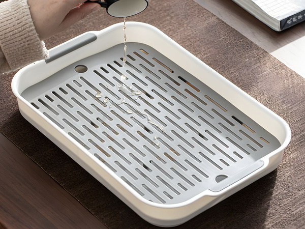 Taca kuchenna dwuwarstwowa z odpływem na naczynia warzywa owoce plastikowa