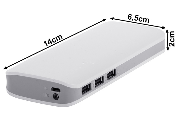Powerbank 10000mah 3x usb microusb 2.1a power bank latarka led mocny szybki