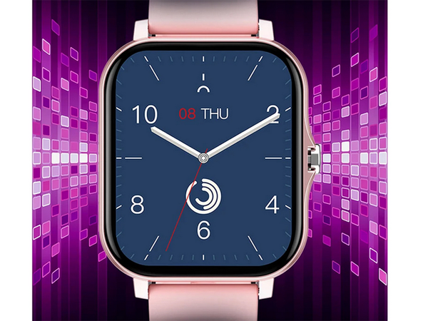 Smartwatch zegarek damski męski gumowy pasek sport bluetooth rozmowy różowy