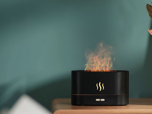 Nawilżacz powietrza usb dyfuzor z led rgb kominek mgiełka zapachowa ogień