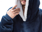 Ciepła bluza koc oversize xxl 2w1 gruba futrzak miękka z kapturem szlafrok