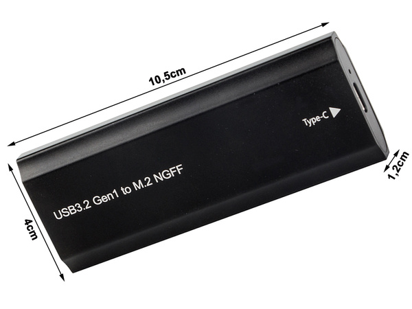 Obudowa adapter dysku kieszeń m.2 sata ngff usb 3.1 usb typ-c 2230-2280mm