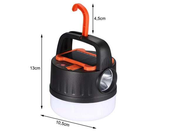 Lampa kempingowa biwakowa akumulatorowa led usb turystyczna solarna hak