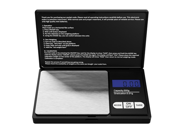 Waga kieszonkowa jubilerska 500g/0,01g precyzyjna gramowa elektroniczna