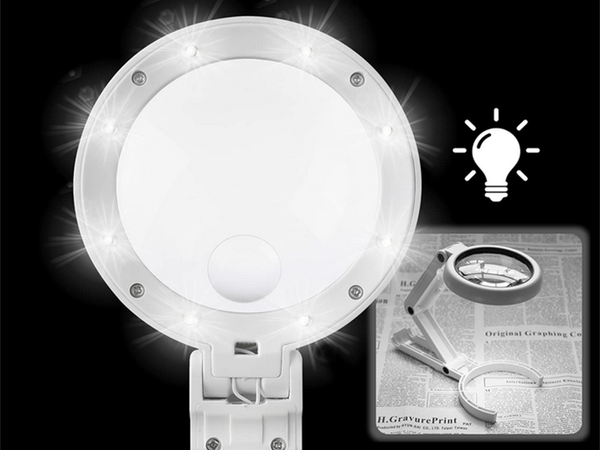 Lupa jubilerska biurkowa 5x 11x 8 led składana usb