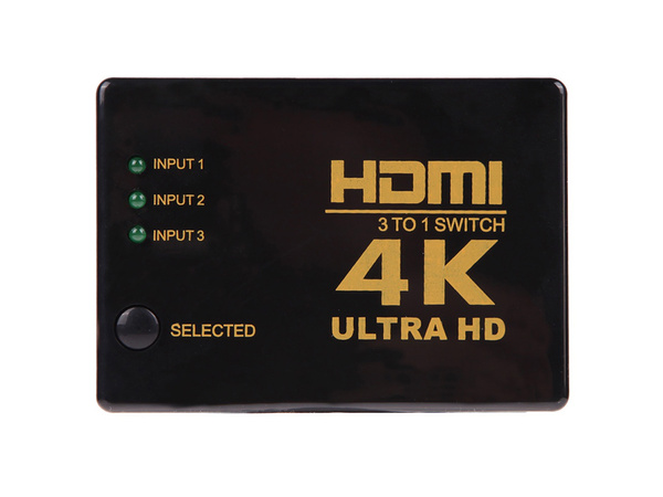 Switch rozdzielacz 3x do 1 hdmi 4k uhd + pilot ir