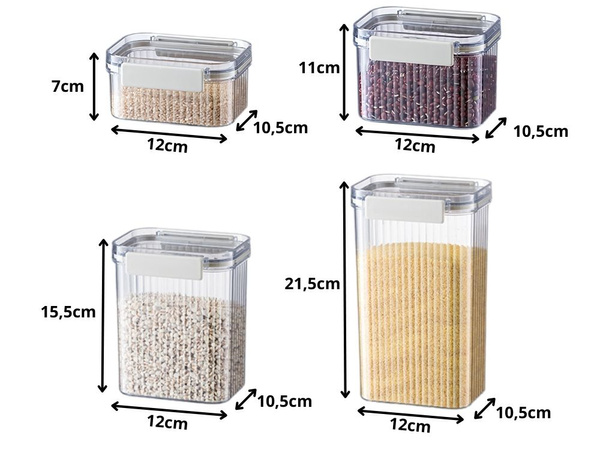 Pojemniki kuchenne na żywność do makaronu pojemnik z uszczelką zestaw 7 szt