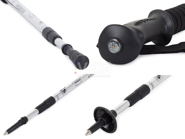 Teleskopowe Kijki Kije Nordic Walking Kolor Srebrny