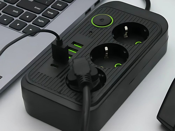 Przedłużacz listwa zasilająca sieciowa 3 gniazda 250v 2m 4x usb 1x ucb-c