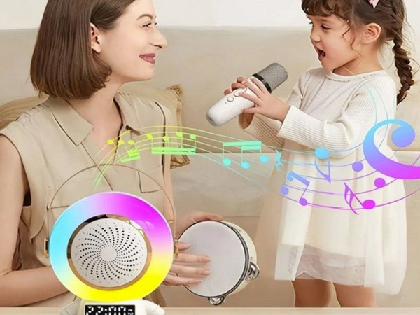 Bezprzewodowy przenośny zestaw do karaoke głośnik bluetooth + 2x mikrofon