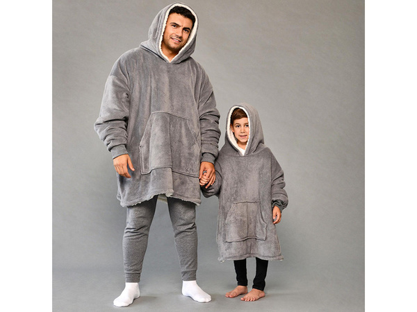 Ciepła bluza koc oversize xxl 2w1 gruba futrzak
