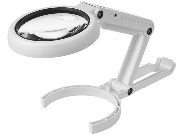 Lupa jubilerska biurkowa 5x 11x 8 led składana usb
