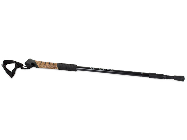 Kij Nordic Walking Z Korkową Rączką Kolor Czarny