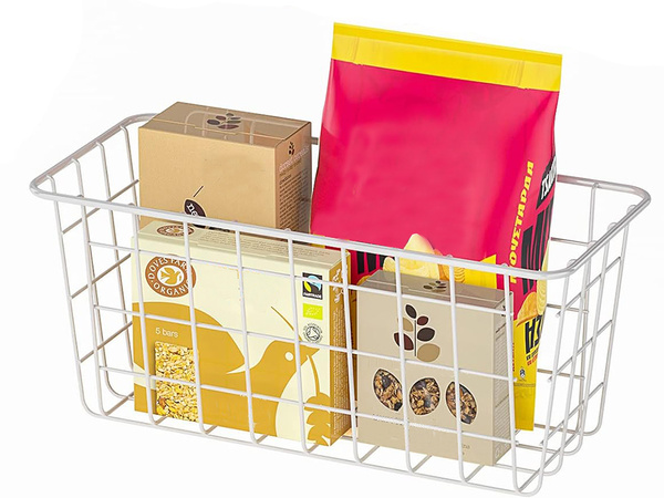 Koszyk wiszący kosz organizer metalowy zawieszany półka wisząca biały mocny