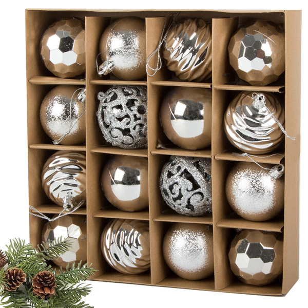 Bombki choinkowe na choinkę 6cm zestaw 16szt bombka ozdoba święta wzory