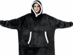 Ciepła bluza koc oversize xxl 2w1 gruba futrzak miękka z kapturem szlafrok