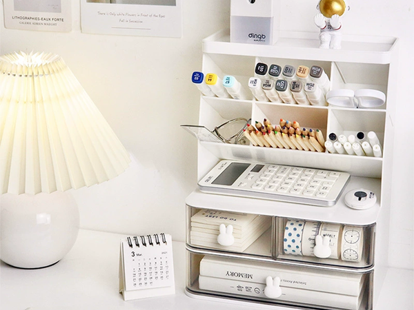 Szafka przybornik organizer na biurko półki na kosmetyki drobiazgi szuflady