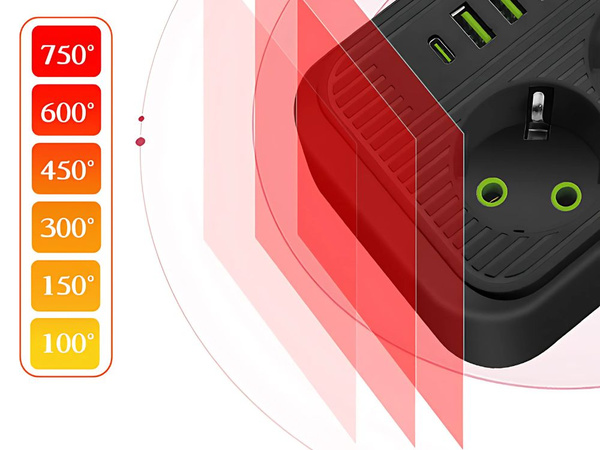 Przedłużacz listwa zasilająca sieciowa 3 gniazda 250v 2m 4x usb 1x ucb-c